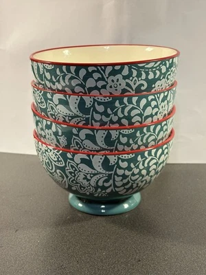 Juego de 4 cuencos con patas Pioneer Woman "Traveling Vines" NUEVO Foto 1 de 2