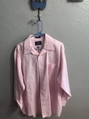 Camisa de vestir rosa Stafford para hombre talla 17,5 34/35 manga larga abotonada Foto 1 de 4