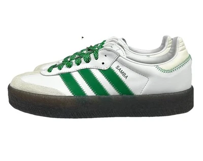 ADIDAS ORIGINALS WOMEN'S SAMBAE OG SHOES Size 9 IE9105 100 White/Green/Off White - Image 1 of 4