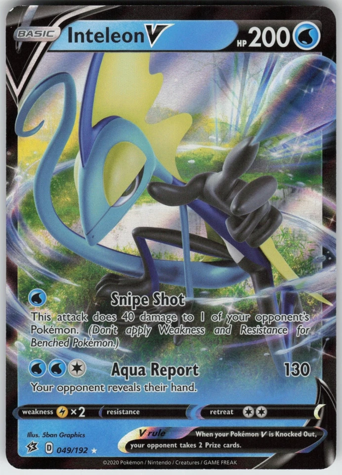 UR-01 Holo Inteleon V 049/192 Ultra Rare SWSH02: Rebel Clash - Image 1 of 1