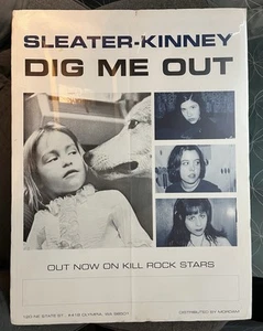 Vintage 1997 Sleater Kinney DIG ME OUT 18x24 Promo Poster - Picture 1 of 4