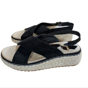 Dr. Scholl's Ember sandalo espadrillas plateau zeppa tessuto taglia 8,5 - Foto 1 di 11