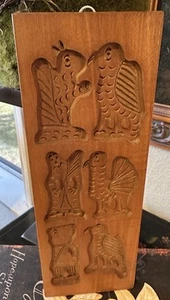 Wooden-Dutch Folk Art-Springerle/Cookie Mold-Kitchen Wall Decor-Birds-Vintage - Picture 1 of 8