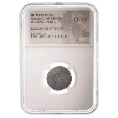 Rare Claudius II Roman AE (AD 268-270) NGC - CH-XF Certified Coin - Image 1 of 2