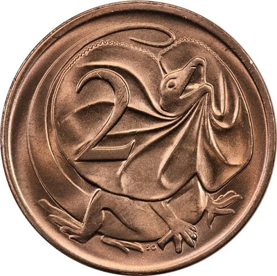 Australia - 2 Cents - 1983 - Unc - Frill-necked Lizard - Image 1 of 2