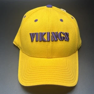 Minnesota Vikings Hat NFL Brand Nameplate Embroidery Purple Yellow Strapback Vtg - Picture 1 of 5