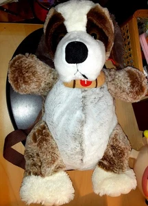 Cute soft body plush Saint Bernard brown dog body backpack Rodadou brand - Picture 1 of 9