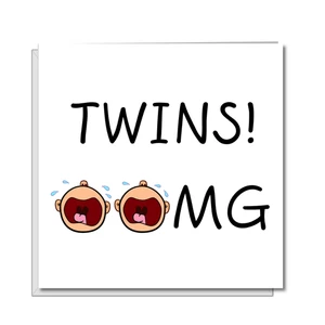 Twins Congratulations Card New Twins Card Funny Twins Card Twins Humor Swizzoo - Picture 1 of 10