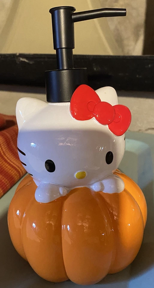 Hello Kitty Pumpkin Lotion Pump Soap Dispenser Fall Kitchen Bathroom - Image 1 of 1