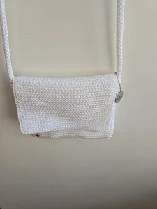 The Sak White Small Knit Crochet Shoulder Crossbody Bag Purse Boho Beach - Picture 1 of 5