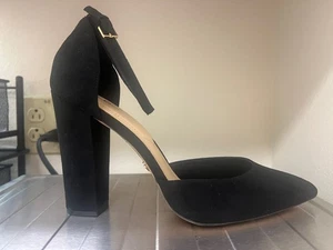 ALDO (Nicholes) black suede ankle strap pumps sz 11 or 42.5 - Picture 1 of 6