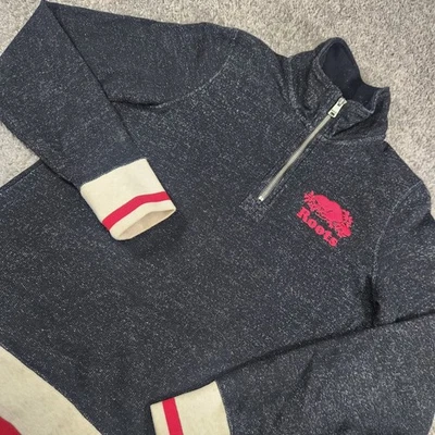 Roots Cabin Sweater Womens Small 1/4 Zip Sweatshirt Pullover Canada Organic - Image 1 of 4