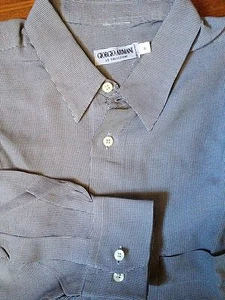 GIORGIO ARMANI CAMICIA UOMO USATA BOTTONI MADRE PERLA МУЖСКАЯ СОРОЧКА MAN SHIRT - Picture 1 of 1