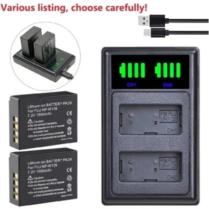Battery or LCD Charger For Fuji NP-W126 W126S X-A5 X-A7 X-T100 X-T200 X-H1 XT3 - Picture 1 of 40