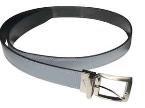 Nike Reversible Double-Edge Stitched Belt Sz Large Leather Black/Gray SIZE: 42 - Picture 1 of 8