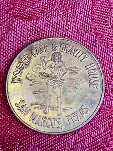 Vintage Wonder Cave & Gravity House Medaille San Marcos Texas Souvenirmünze Messing - Bild 1 von 3