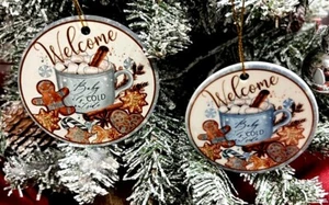BABY ITS COLD OUTSIDE Ceramic & Metal Ornament, Decor Or Your Tree- Perfect Gift - Picture 1 of 5