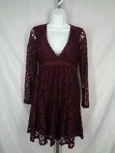 Kimchi Blue Wine Vixen Babydoll Lace Dress Size 2 New - Picture 1 of 8