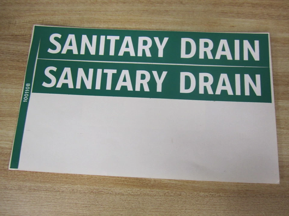Lab Safety Supply 7047B Sanitary Drain Labels 2 Labels - Image 1 of 3