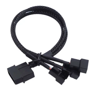 Copper Molex 4 Way 3Pin/4Pin Computer Power Fan Splitter Adapter Cable 12V A. JW - Afbeelding 1 van 5