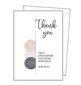 THANK YOU CARDS Personalised pk 10, birthday party grey men's boy's blank st48 - Picture 1 of 10