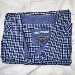 Johnston & Murphy Tailored Fit Button Down Long Sleeve Dress Shirt Plaid XXL - Picture 1 of 8