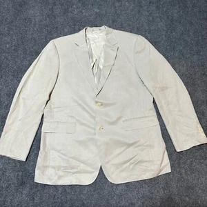 IBIZA Blazer Sport Coat Jacket Mens Tan 44 Long Pirano Silk Linen Unstructured - Picture 1 of 13