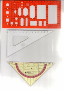 Standardgraph Schablone No. 5439 + 2 Dreieck --Graddreieck - Bild 1 von 2