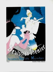 Original Vintage Plakat Druck DEUTSCHES THEATER MÜNCHEN 1922 Schnackenberg - Bild 1 von 2