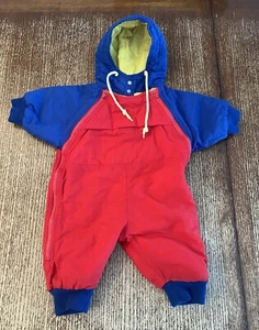Baby Gap Snowsuit Hooded Color Block Small 3 to 6 Months Vintage - Picture 1 of 7