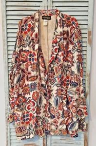 REQUIREMENTS WOMAN FLORAL BLAZER Womens 22W Multi Color Floral Made in USA - Picture 1 of 5