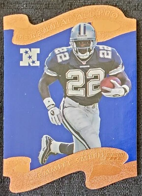 1997 Emmitt Smith Dallas Cowboys NFL Score Blue Gold DieCut Perenial ProCard #1 - Image 1 of 2