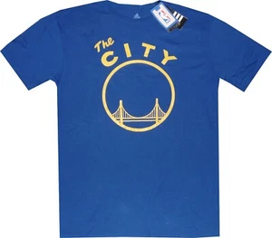 Golden State Warriors The City Throwback Adidas Blue Slim Fit Shirt New tags - Picture 1 of 3