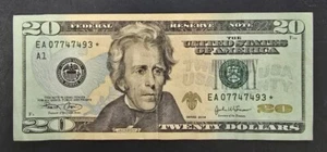 2004 STAR NOTE About Uncirculated $20 Federal Reserve Note - Picture 1 of 2
