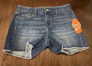 Wonder Nation Jean Shorts Girls Size 10 Denim Distressed Hem - Picture 1 of 6