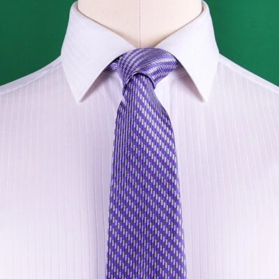 Elegante Corbata de Diseñador Italiano Patrón Púrpura 8cm Accesorio Florentino Foto 1 de 3