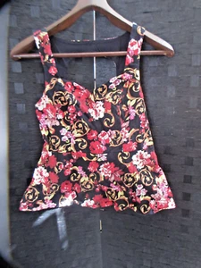 Torrid Womens Colorful Fit and Flare Babydoll Sleeveless Top Camisole Size 0 EUC - Picture 1 of 3