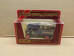 MATCHBOX MODELS OF YESTERYEAR GUINESS 1922 FODEN STEAM LORRY #Y-27 ~ NOS - Picture 1 of 3