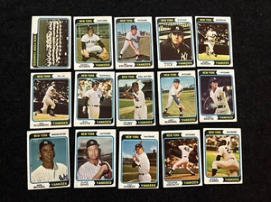 1974 Topps Baseball New York Yankees Complete Master Team Set (29) Sharp Clean - Picture 1 of 2
