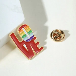 New Red Love Rainbow Enamel Pin Brooche for men and women - Picture 1 of 8