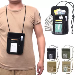 Anti-Diebstahl RFID Blockierung Reisepass Halter Hals Versteck Reise Versteckte Brieftasche Tasche - Bild 1 von 11