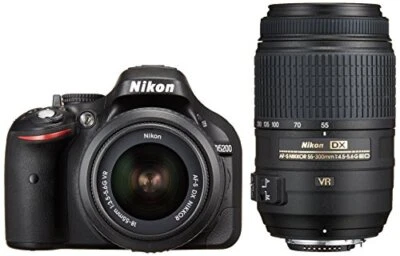 Nikon Digital SLR Camera D5200WZBK AF-S DX NIKKOR 18-55mm f/3.5-5.6G VR 24.1 MP - Image 1 of 4