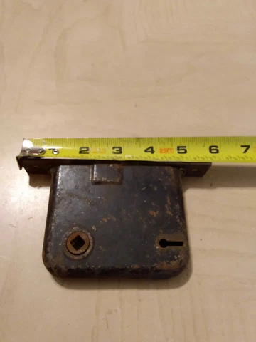 Vintage Mortise Door Lock Assembly Home Safety Hardware Black Metal Cover