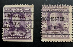 Jimace29 US Precancel #302 Andrew Jackson-Rochester NY & Elgin, Ills. 2er Set - Bild 1 von 2