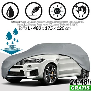 Funda para COCHE impermeable TALLA L 480x175x120cm CUBIERTA LONA protector cubre - Imagen 1 de 12