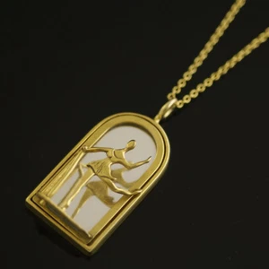 Georg Jensen Gold Plated Pendant with Ballerina and Mirror - #5201 - Picture 1 of 5
