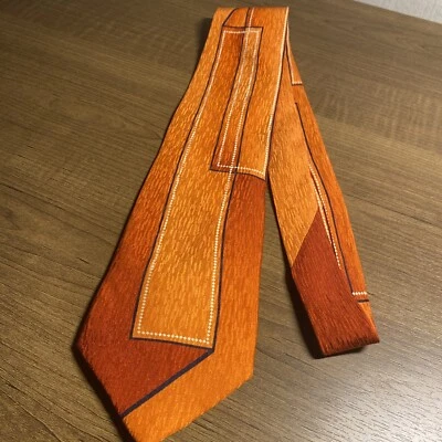 NEW   Irvine Park Mens Tie Orange Block Shapes 100% Silk Hand Made - Image 1 of 4