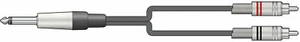 Akkord Classic Audio Kabel 6,3 mm Mono Klinkenstecker - 2 x Cinch Stecker 3 m - Bild 1 von 1