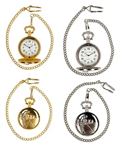 Frank Phillipe da Uomo Inciso Golf Design Orologio Tasca Con Catena, Analogico - Picture 1 of 11