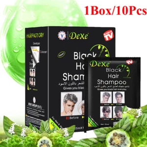 10 PCS Dexe Black Hair Shampoo Instant Hair Dye for Men Women Black Color - Picture 1 of 18